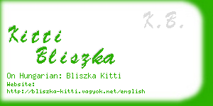 kitti bliszka business card